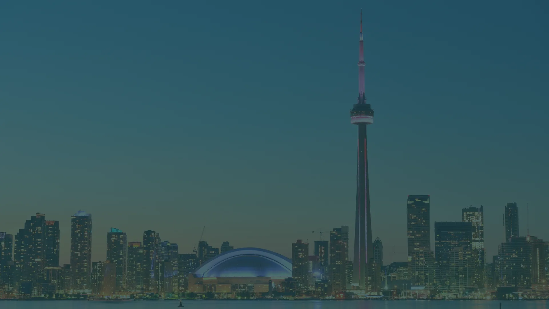 Toronto skyline at dusk